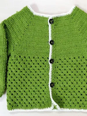 Image of: Baby Crochet Cardigan – Green