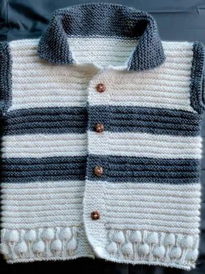 Image of: Baby Knitted Sleeveless Cardigan with Collar