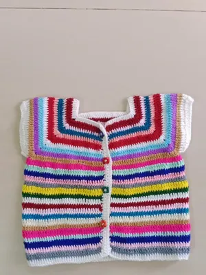 Image of: Multicolor Crochet Baby Vest